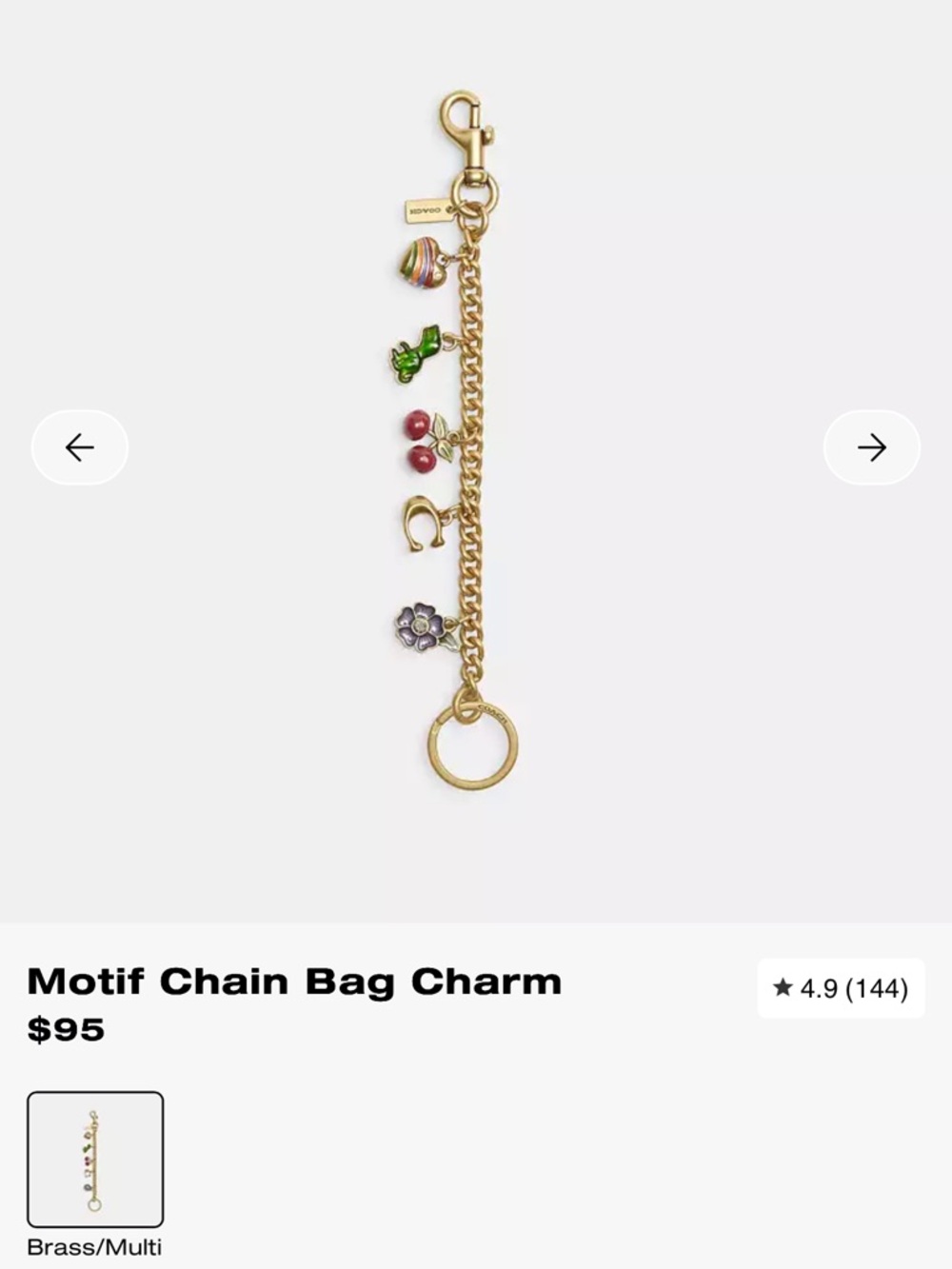 Coach Motif Charm Chain